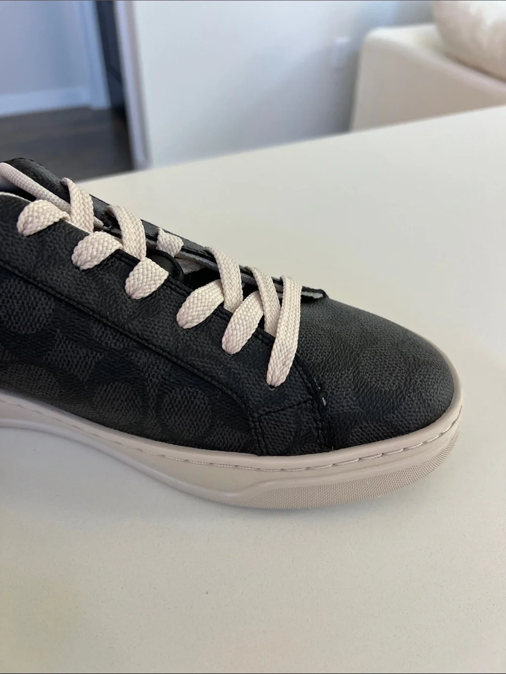 Coach high line signature C logo print charcoal black lace up sneakers 11